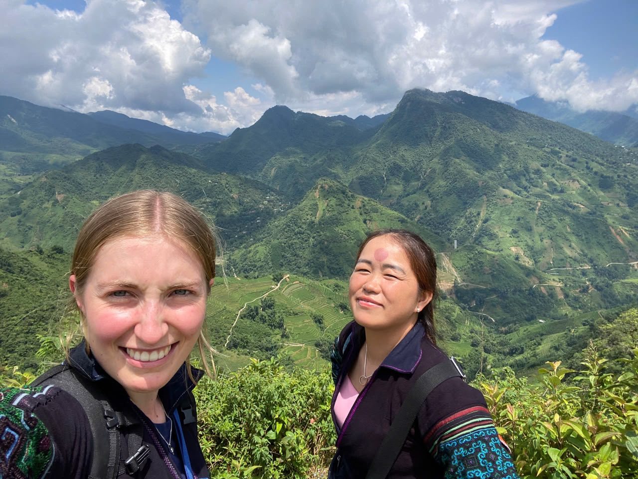 Hikers on Ham Rong Mountain above Sa Pa